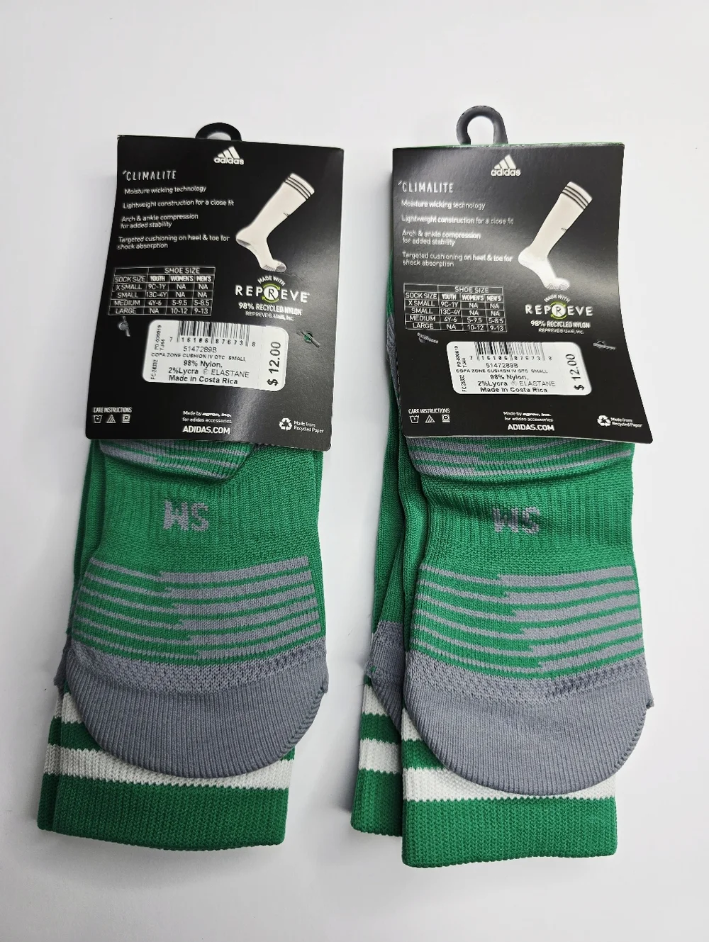 Adidas Copa Zone Cushion IV Climalite Soccer Socks Kelly Green Size Small NWT